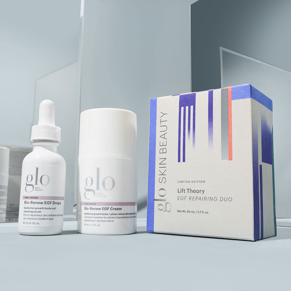 glo SKIN BEAUTY LIMITED EDITION Lift Theory EGF REPAIRING DUO Bio-Renew EGF Drops Bio-Renew EGF Cream