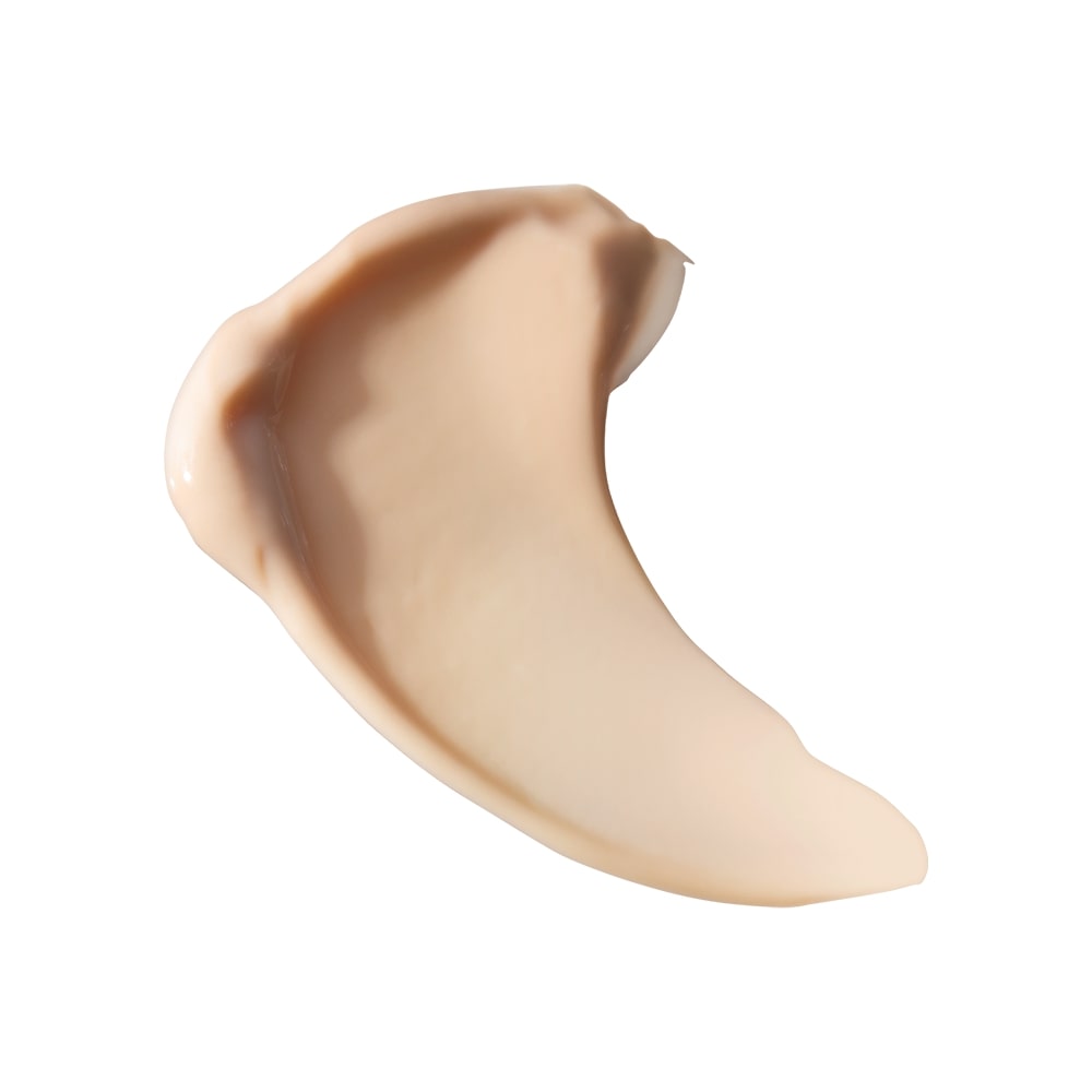 Smear of beige cream or mask product on white background