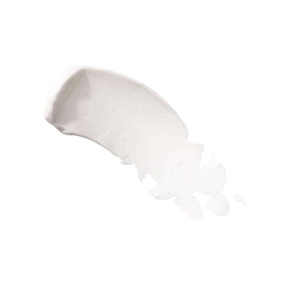 white cream or lotion smear on white background
