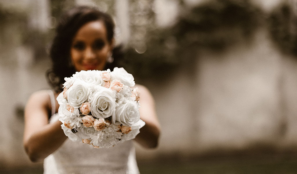 Bride with bouquet