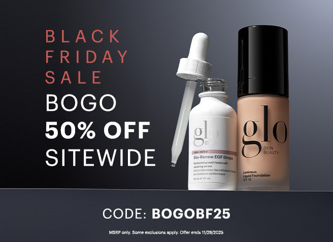 BLACK FRIDAY SALE BOGO 50% OFF SITEWIDE CODE: BOGOBF25 glo SKIN BEAUTY Bio-Renew EGF Drops Luminous Liquid Foundation SPF 15
