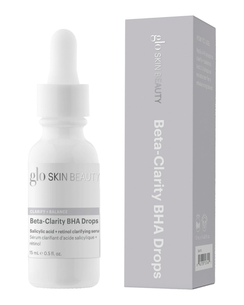 Glo Beta-Clarity BHA Drops with salicylic acid and retinol to clarify, balance, and refine skin.