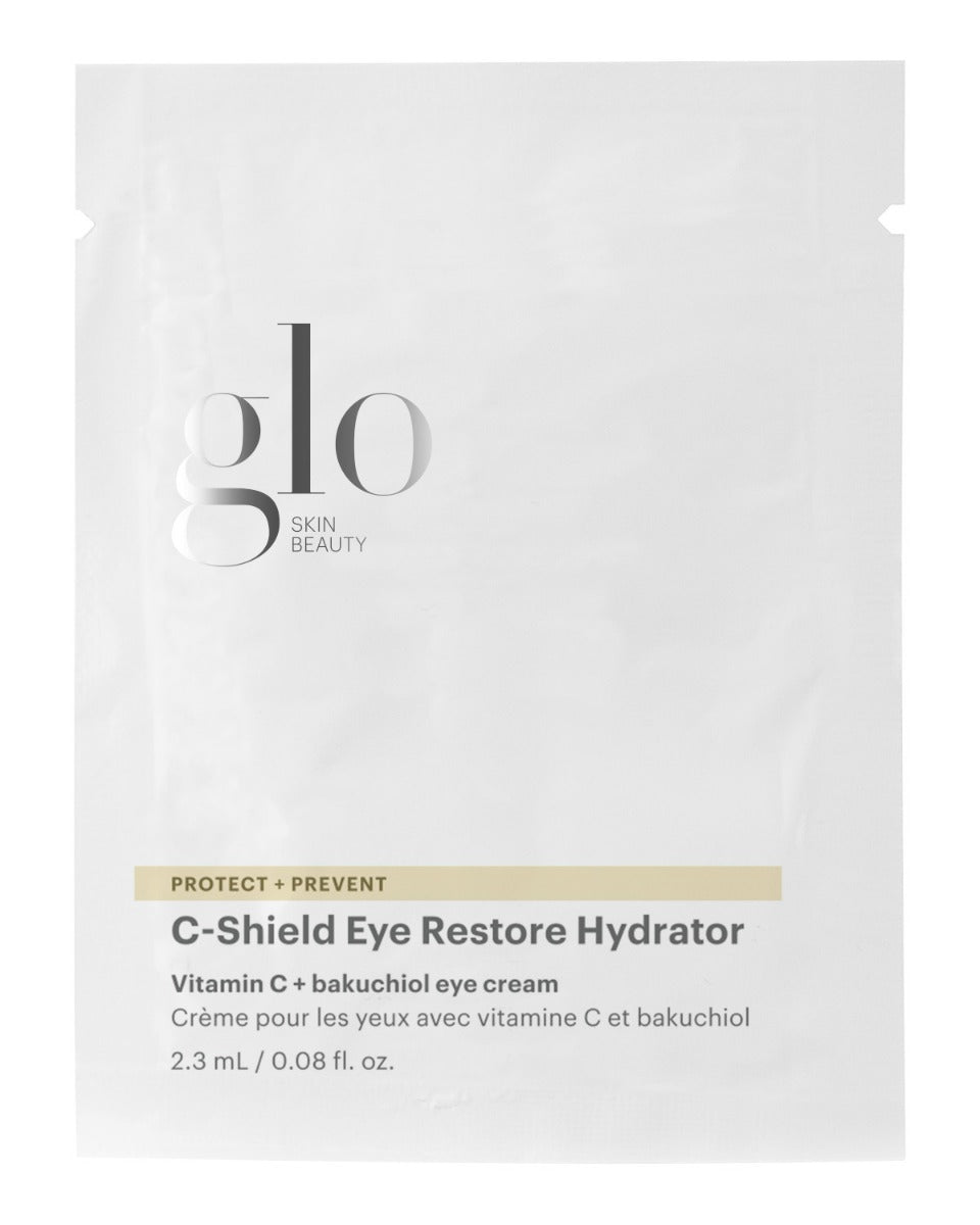 glo SKIN BEAUTY C-Shield Eye Restore Hydrator, Vitamin C + bakuchiol eye cream sample pouch