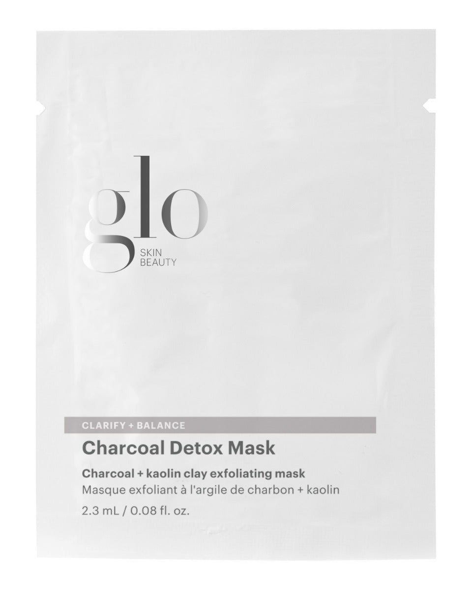 glo skin beauty Charcoal Detox Mask sample charcoal + kaolin clay exfoliating mask sample packet