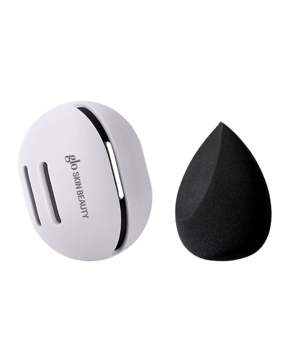 White glo skin beauty applicator and black makeup sponge beauty tools