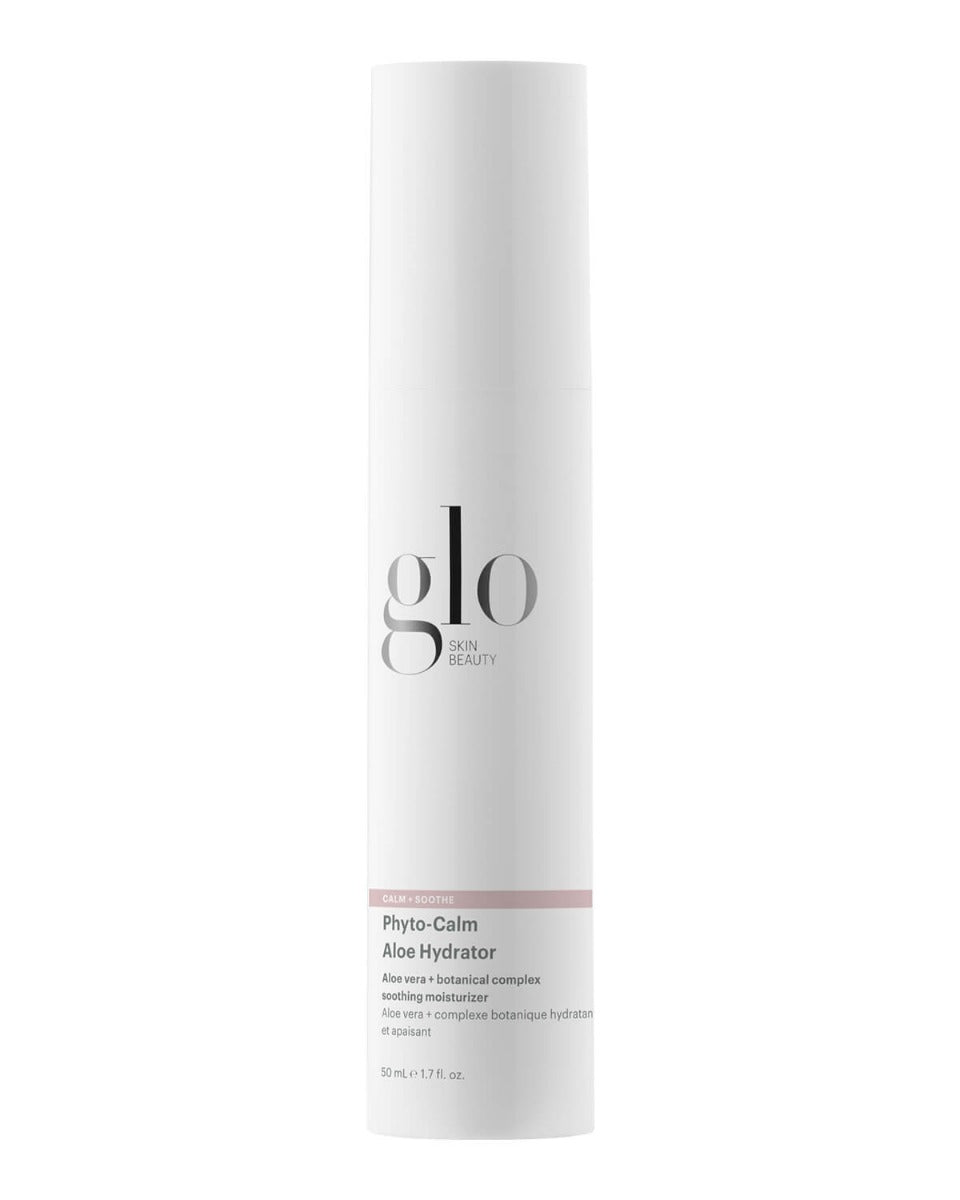 glo SKIN BEAUTY Phyto-Calm Aloe Hydrator bottle - soothing aloe vera botanical moisturizer (50 mL)