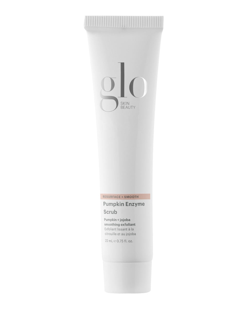 Glo Pumpkin Enzyme Scrub with pumpkin and jojoba to smooth, exfoliate, and resurface skin.
