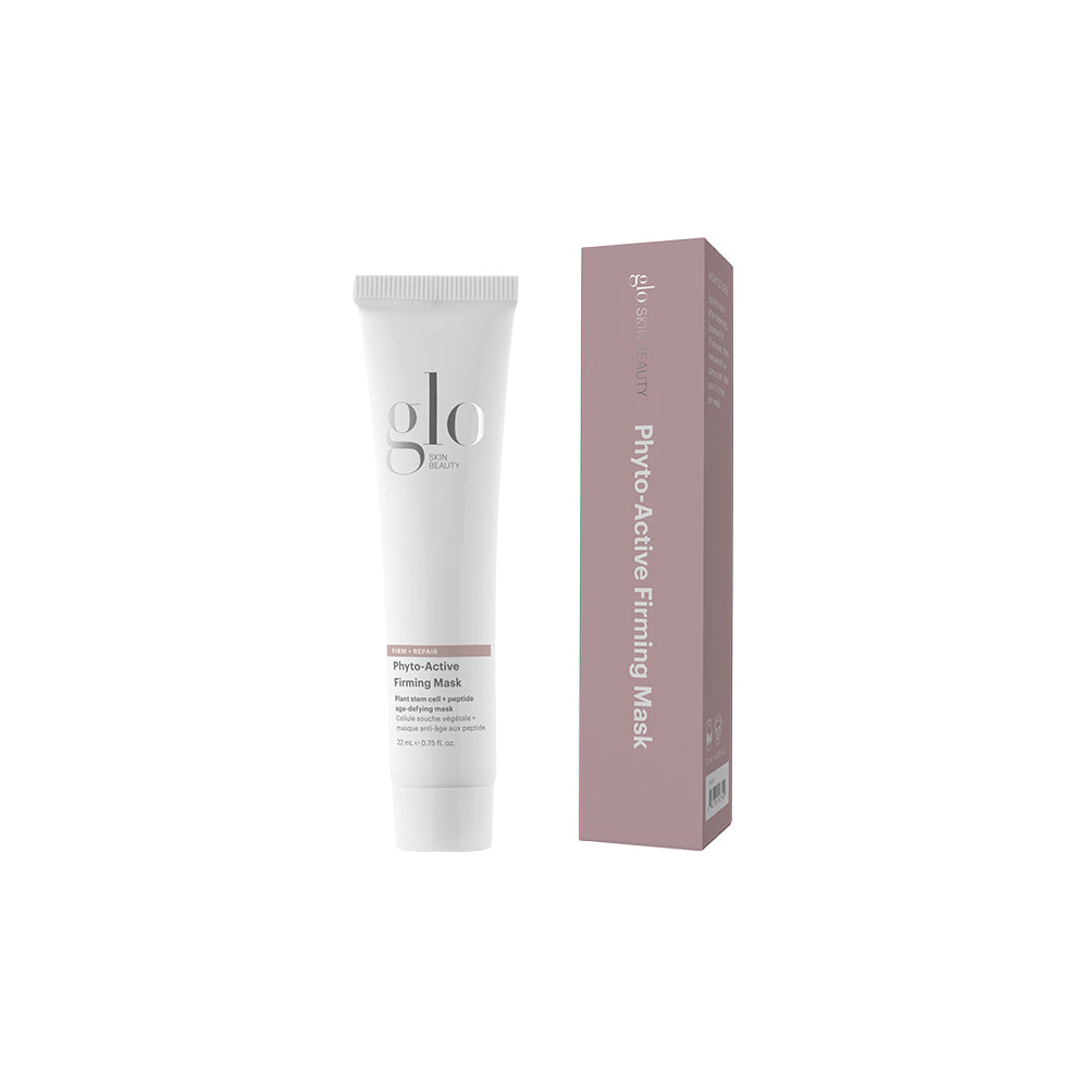 glo SKIN BEAUTY tube and boxed packaging labeled Phyto-Active Firming Mask